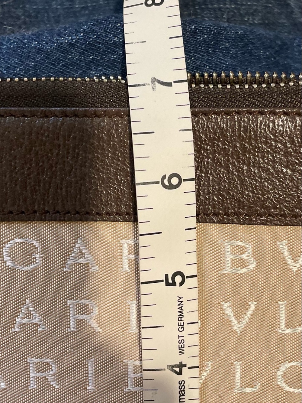 Bvlgari Authentic Vintage Crossbody Bag in Lt. Brown/Cream Canvas, Dark Leather - Picture 10 of 13